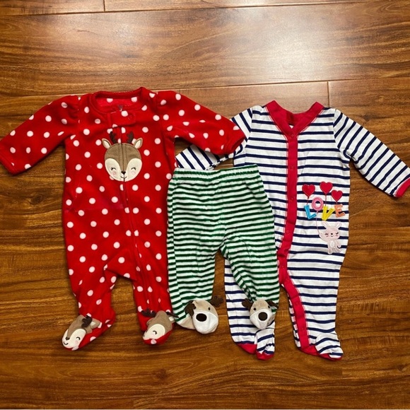 Carter's Other - 3/$25 Carter’s KoalaKid 3 Piece Holiday Winter Baby Footie PJ Size NB-3M